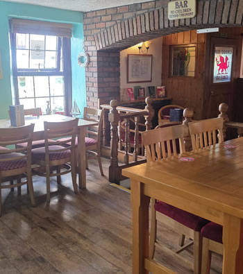 Dining area inside The Cross Inn, Penally